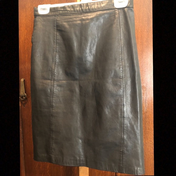BB Dakota vintage genuine black leather skirt - Picture 3 of 6